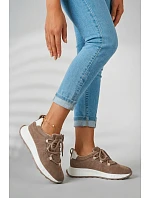 Dámské kožené semišové tenisky Hnědé Bemela