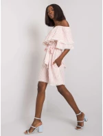 Šaty LK SK 507354.30P bílé a růžové Šaty LK SK 507354.30P bílé a růžové