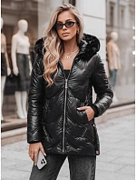 Dámská zimní prošívaná bunda LOVEINSIDE s kožešinou, černá, FashionStreet TY5049