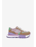 Semišové Dámské Tenisky Na Platformě Big Star RR274815 HI-POLY SYSTEM Růžové