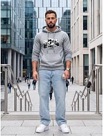 Pánská mikina s kapucí a potiskem TOKYO, světle šedá, FashionStreet NX5146BX Pánská mikina s kapucí a potiskem TOKYO, světle šedá, FashionStreet NX5146BX