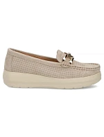 Béžové kožené mokasíny na platformách Filippo DP7652