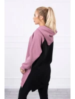 Dvoubarevné tmavě růžové šaty s kapucí Dvoubarevné tmavě růžové šaty s kapucí