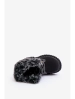 Dětské Trapery Botky na Zip s Kožíškem Černá Gerande