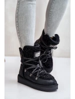 Voděodolné sněhové boty na platformě veganské D.Franklin DFSH370004 černé