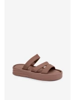 Materiálové dámské sandály na platformě s pásky Khaki Liorine