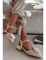 Dámské sandály na klínku s ozdobným detailem světle béžové Vionessa
