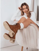 Dámské semišové šněrovací boty velbloudí barvy FashionStreet ZY1236 Dámské semišové šněrovací boty velbloudí barvy FashionStreet ZY1236
