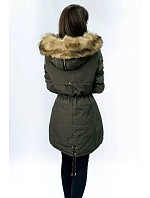 Teplá dámská zimní bunda khaki (w165) Teplá dámská zimní bunda khaki (w165)