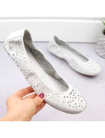 Kožená pohodlná polobotka Rieker W RKR649 bílá