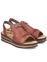 Pohodlné hnědé dámské sandály na platformě Rieker 62962-22 Pohodlné hnědé dámské sandály na platformě Rieker 62962-22