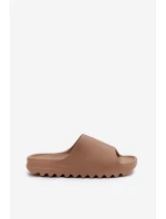 Dámské pantofle na platformě hnědé Olyria