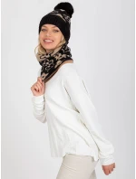 Tunelová šála AT KM CM 331 černá a béžová