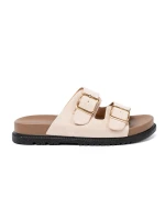 Trendy dámské Jasnobeżowy  nazouváky platforma