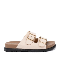 Trendy dámské Jasnobeżowy nazouváky platforma