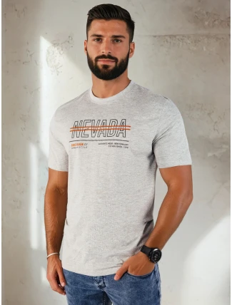 FashionStreet šedé pánské tričko s potiskem RX5436