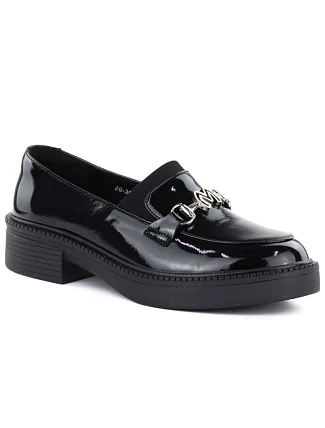 Dámské kožené mokasíny na silné podrážce černé Vinceza 39985
