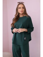 Bavlněná mikina kalhoty set tmavě zelená Bavlněná mikina kalhoty set tmavě zelená