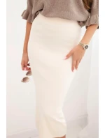 Dámská viskózová tužková sukně s elastickým pasem béžová