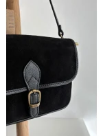 Kožená semišová taška přes rameno Černá Norla
