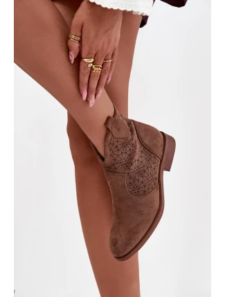 Dámské botky S.Barski – hnědé, nízký podpatek Dámské botky S.Barski – hnědé, nízký podpatek