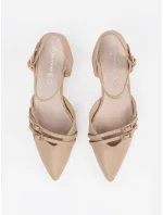 Zajímavé hnědé dámské lodičky na jehlovém podpatku Zajímavé hnědé dámské lodičky na jehlovém podpatku