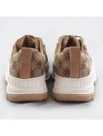 Tmavě béžové tenisky trampky s vyšší podrážkou (S067)