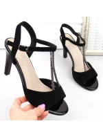 Černé semišové sandály Sergio Leone W SK438 Černé semišové sandály Sergio Leone W SK438