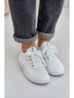 Dámské Ažurové Šněrovací Tenisky Světle Béžové Carinel