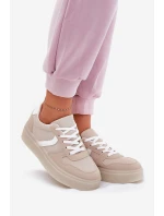 Nízké Dámské Tenisky Na Platformě Béžové Telmira