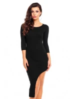 Dámské společenské asymetrické šaty černé - Černá / M - Aikha Dámské společenské asymetrické šaty černé - Černá / M - Aikha