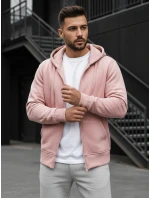 Pánská růžová mikina s kapucí FashionStreet BX4834