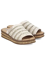 Dámské žabky na podpatku béžové Rieker 629X8-60