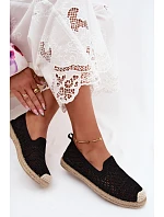 Dámské krajkové espadrilky z látky Černé Candessa Dámské krajkové espadrilky z látky Černé Candessa