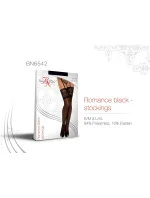 Dámské punčochy k podvazkovému pásu Romance Černá - BEAUTY NIGHT FASHION Dámské punčochy k podvazkovému pásu Romance Černá - BEAUTY NIGHT FASHION