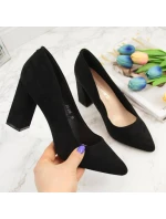 Sergio Leone W SK316A černé semišové lodičky na jehlovém podpatku