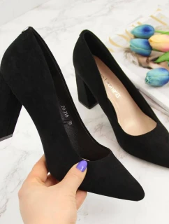 Sergio Leone W SK316A černé semišové lodičky na jehlovém podpatku