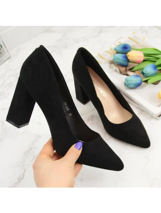 Sergio Leone W SK316A černé semišové lodičky na jehlovém podpatku