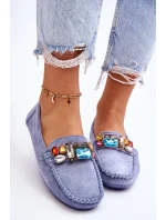 Dámské semišové mokasíny s krystaly Modre Lucille