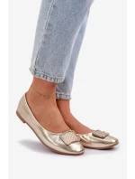 Eko kožené baleríny s ozdobou zlaté Tulnelia Eko kožené baleríny s ozdobou zlaté Tulnelia