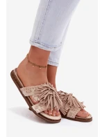 Dámské pantofle Béžové S Fringing Glorinna