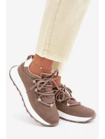 Dámské kožené semišové tenisky Hnědé Bemela