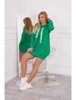 Šaty s kapucí Oversize zelené