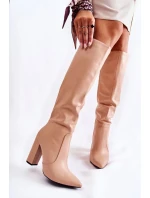 Klasické Boty Na Sloupek Nude Mayra Klasické Boty Na Sloupek Nude Mayra