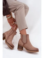 Dámské kotníkové boty Zelia na sloupku – béžové