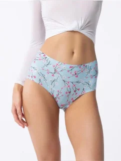 Dámské kalhotky Simple Maxi Sakura Světle modrá vzor - Julimex