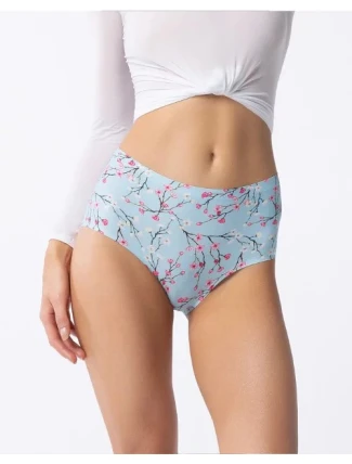 Dámské kalhotky Simple Maxi Sakura Světle modrá vzor - Julimex Dámské kalhotky Simple Maxi Sakura Světle modrá vzor - Julimex