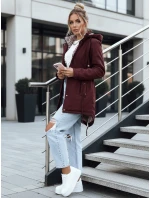 Dámská bunda parka s odepínací kapucí FashionStreet bordó TY5349