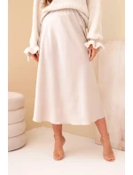 Dámská viskózová rozšířená sukně tmavě béžová