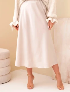 Dámská viskózová rozšířená sukně tmavě béžová